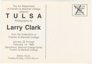 The Art Department of Franklin & Marshall College Presents Tulsa, Photographs by Larry Clark