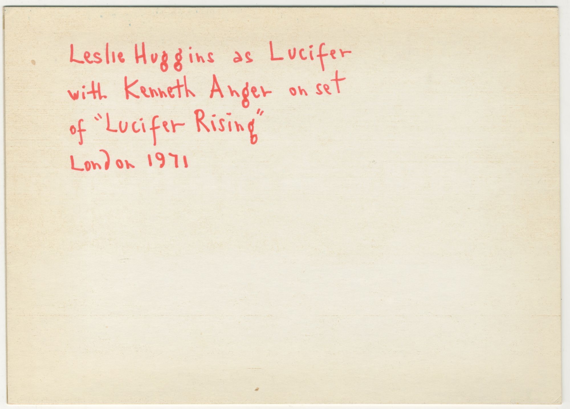 Lucifer Rizing Kenneth Anger with Leslie Huggins on set of Lucifer Rising | Kenneth Anger