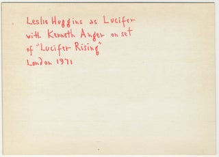 Kenneth Anger with Leslie Huggins on set of Lucifer Rising