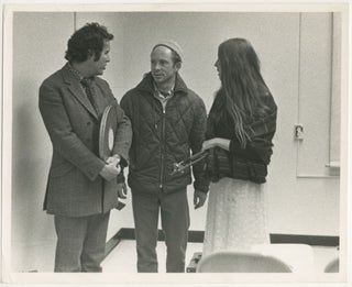 Item #6536 Candid Photograph of Kenneth Anger, Bruce Baillie, Sharon Ruppert. Robert Haller