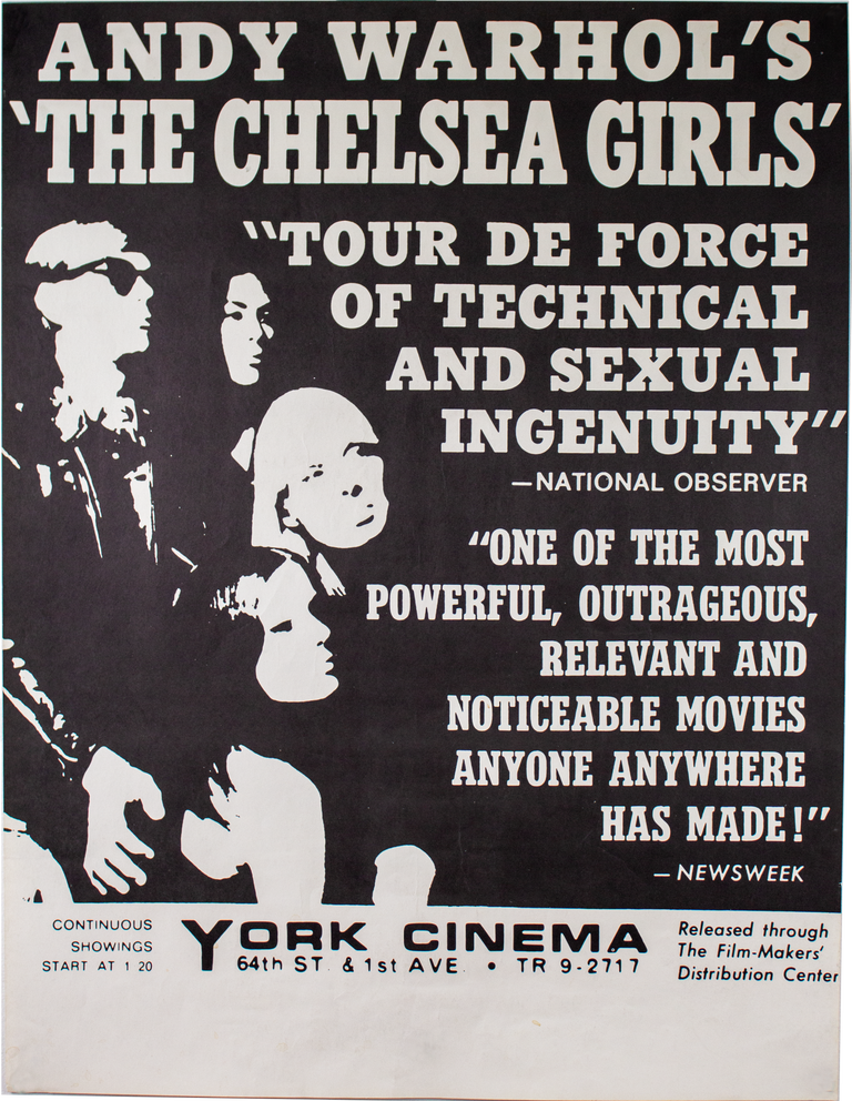 Item #6550 Chelsea Girls at York Cinema. Andy Warhol.