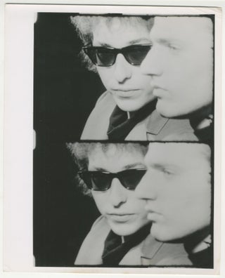 Item #6554 Film strip photographic print of two frames of Bob Dylan and Gerard Malanga in 50...