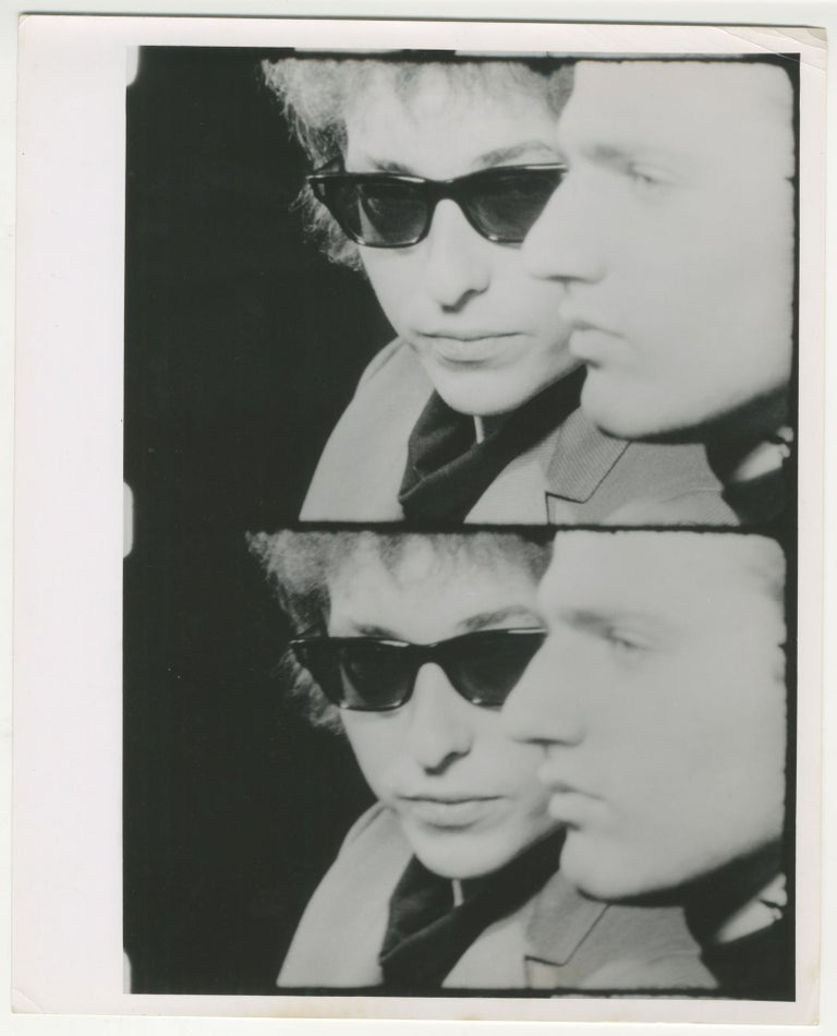 Item #6554 Film strip photographic print of two frames of Bob Dylan and Gerard Malanga in 50 Fantastics. Andy Warhol.