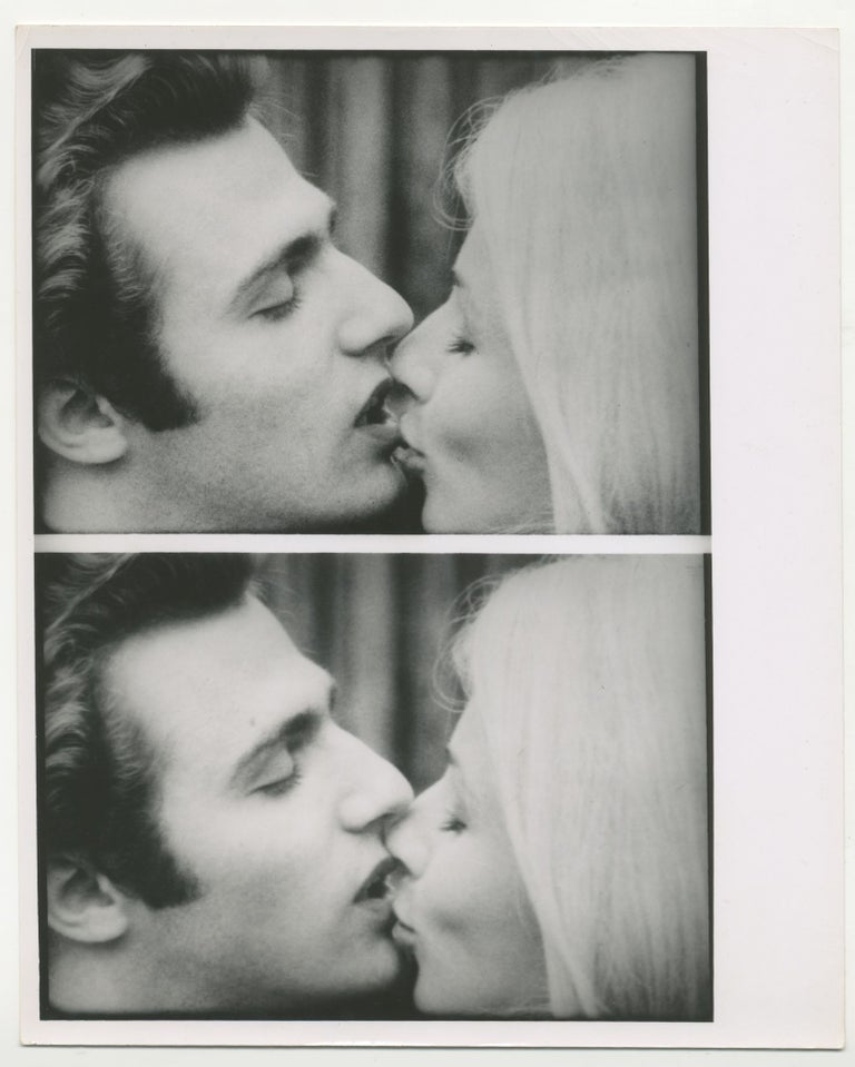 Item #6568 Film strip photographic print of two frames of Gerard Malanga and Baby Jane Holzer kissing in Soap Opera: The Lester Persky Story. Andy Warhol.