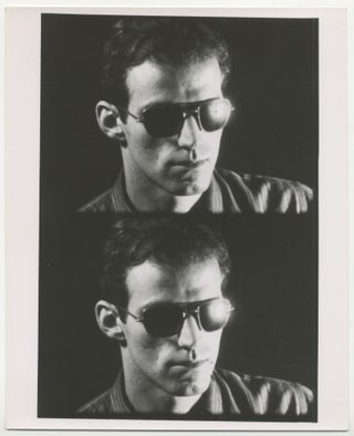 Item #6569 Film strip photographic print of two frames of Billy Linich [Name] wearing sunglasses....