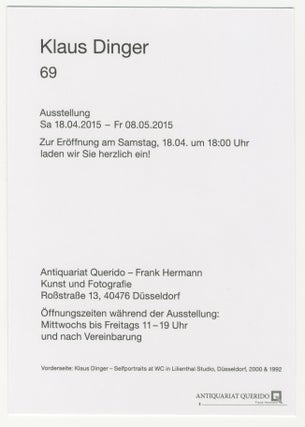Klaus Dinger 69 Gallery Handbill