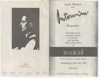 Interview Magazine and Andy Warhol Invite You to the Opening Night Celebration of Limelight Chicago