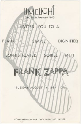 Limelight invites you to a plain, simple, dignified, sophisticated soirée mitt Frank Zappa