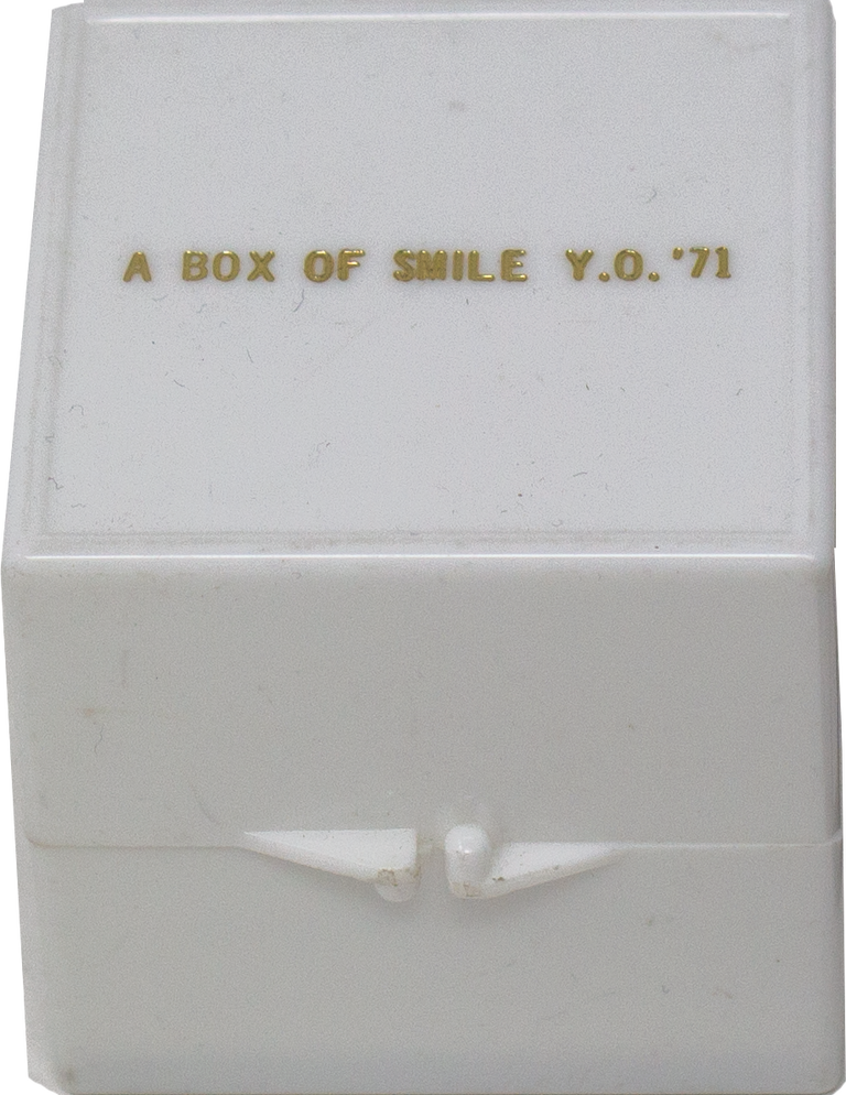 Item #6647 A Box of Smile Y.O ’71 [White with Facsimile Mirror]. George Maciunas Yoko Ono.