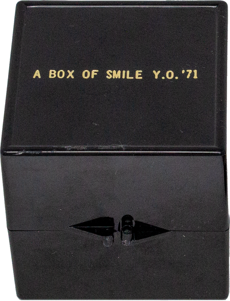 Item #6649 A Box of Smile Y.O ’71 [Black with Facsimile Mirror]. George Maciunas Yoko Ono.