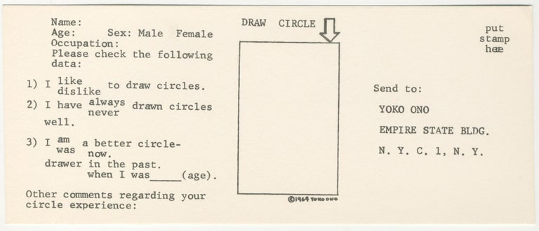 Item #6653 Draw Circle Event. Yoko Ono.