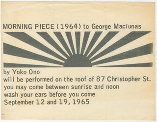 Item #6666 Morning Piece (1964) to George Maciunas by Yoko Ono Flyer. Yoko Ono
