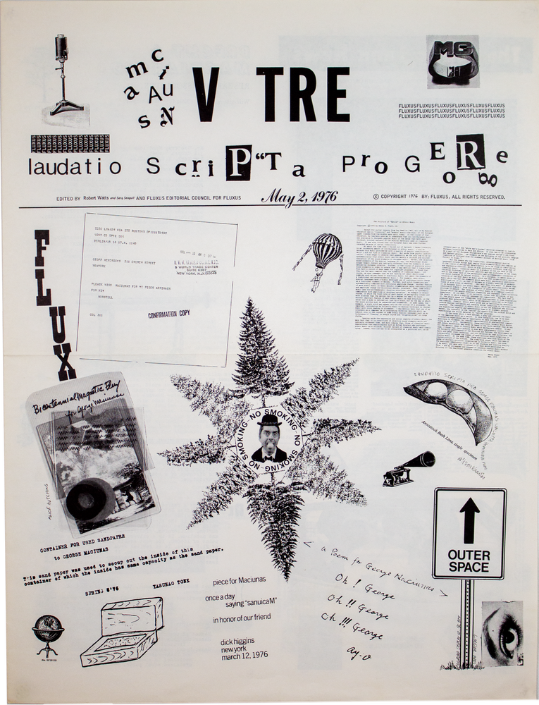 Item #6670 V TRE no. 10 May 2, 1976. Sara Seagull Robert Watts, eds, Fluxus Editorial Council for Fluxus.