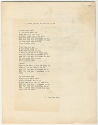 Yoko Ono Feeling the Space Lyrics & Press Booklet [with Xerox annotations]