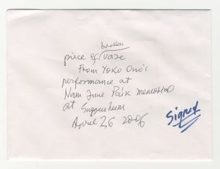Item #6675 [Promise Piece] “Piece of Broken Vase from Yoko Ono’s Performance at Nam June Paik...