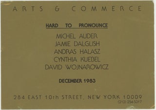 Item #6682 Arts & Commerce: Hard to Pronounce