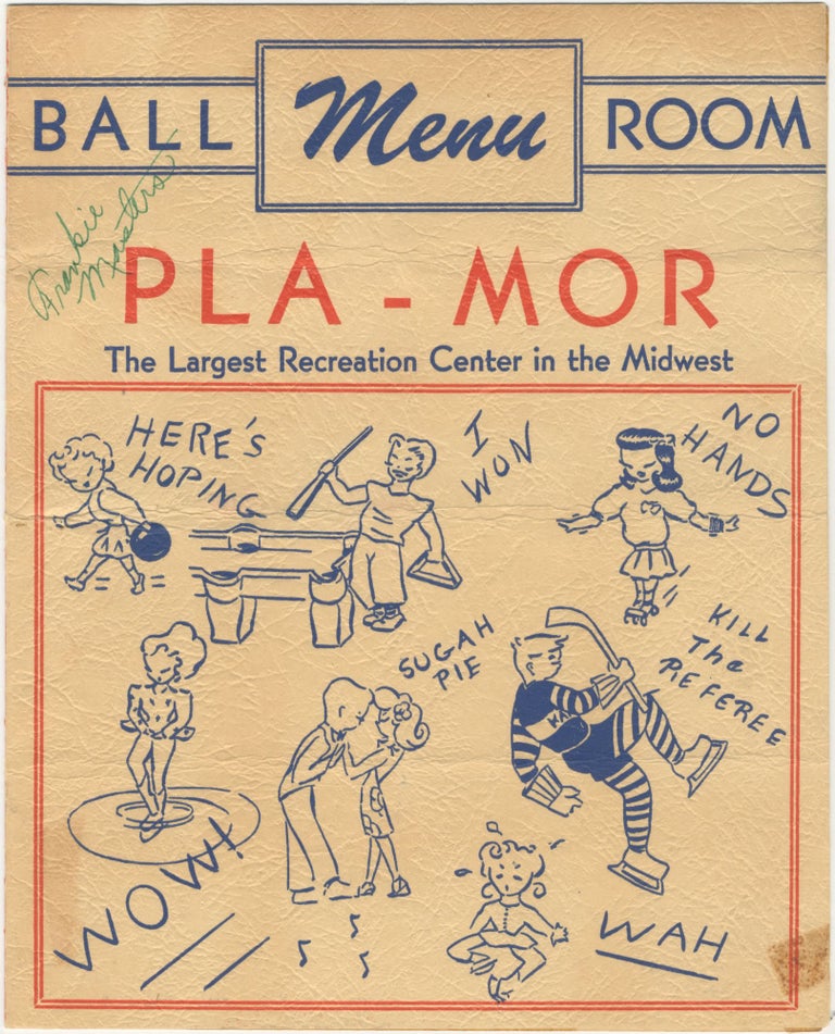 Item #6734 Pla-Mor Ballroom Menu [signed by Frankie Masters]