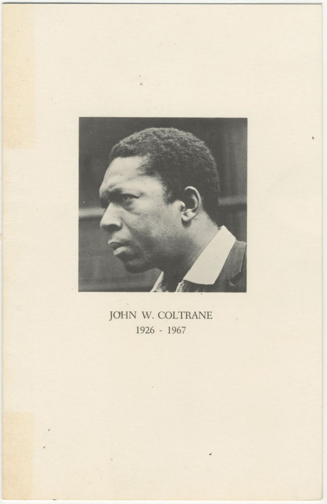 Item #6756 John W. Coltrane 1926 - 1967 [funeral program]
