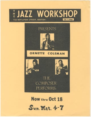 Item #6775 The Jazz Workshop Presents Ornette Coleman