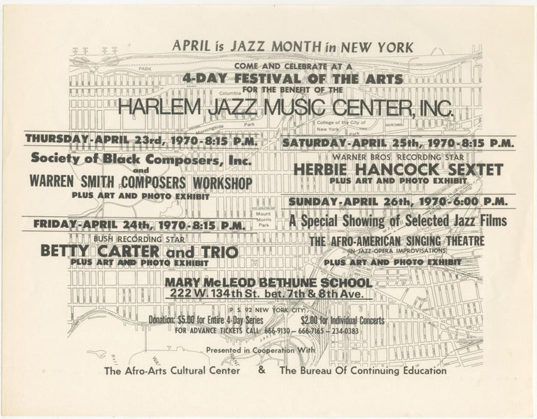 Item #6780 4–Day Festival of the Arts for the Benefit of the Harlem Jazz Music Center, Inc.