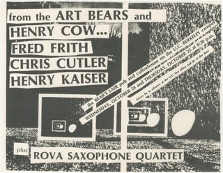 Item #6785 From the Art Bears and Henry Cow … Fred Frith, Chris Cutler, Henry Kaiser plus Rova...