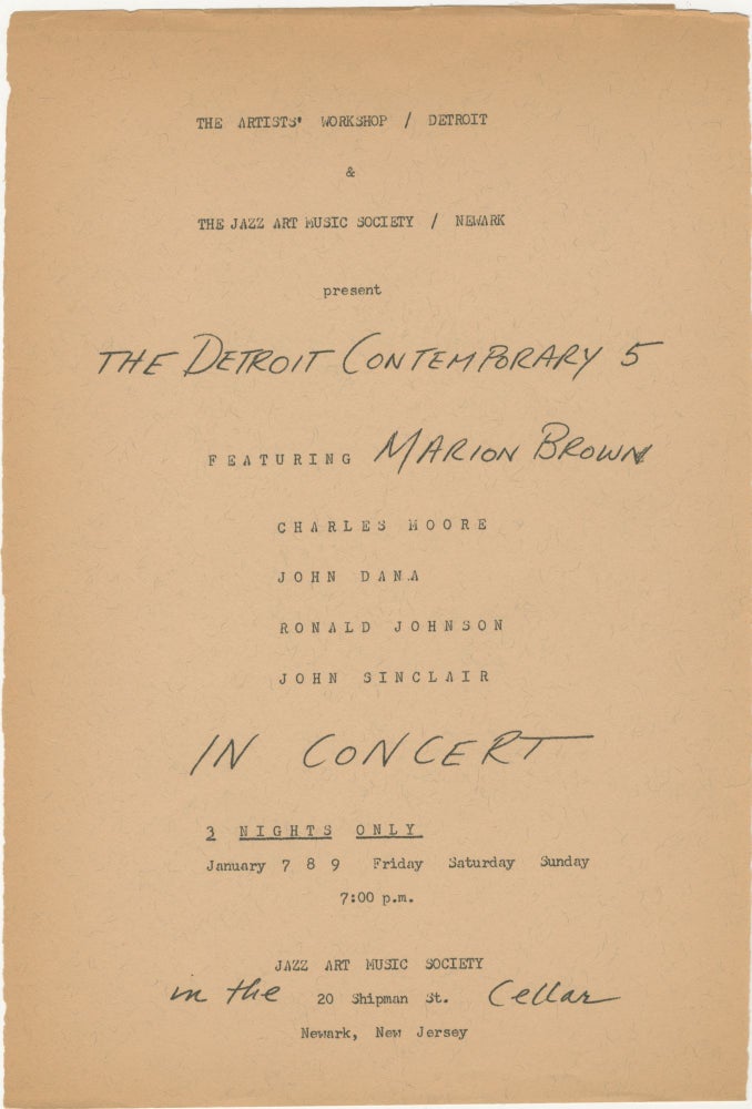 Item #6795 The Detroit Contemporary 5 [John Sinclair]