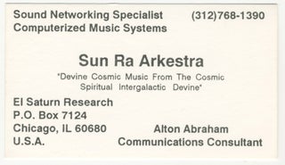 Item #6822 Sun Ra Arkestra Business Card - Alton Abraham