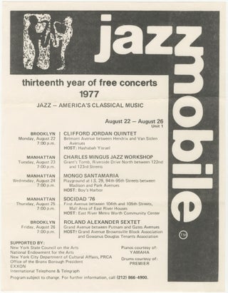 Item #6833 Jazzmobile: Thirteenth Year of Free Concerts 1977