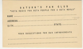 Item #6878 Saturn's Fan Club - “Beta Music for Beta People for a Beta World”