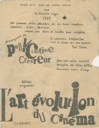 Item #6916 Tract No 2 Pour Un Cinéma Nouveau [Situationist Flyer