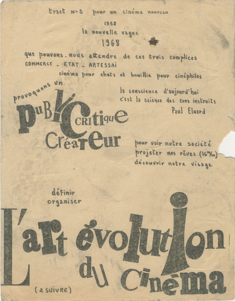 Item #6916 Tract No 2 Pour Un Cinéma Nouveau [Situationist Flyer]
