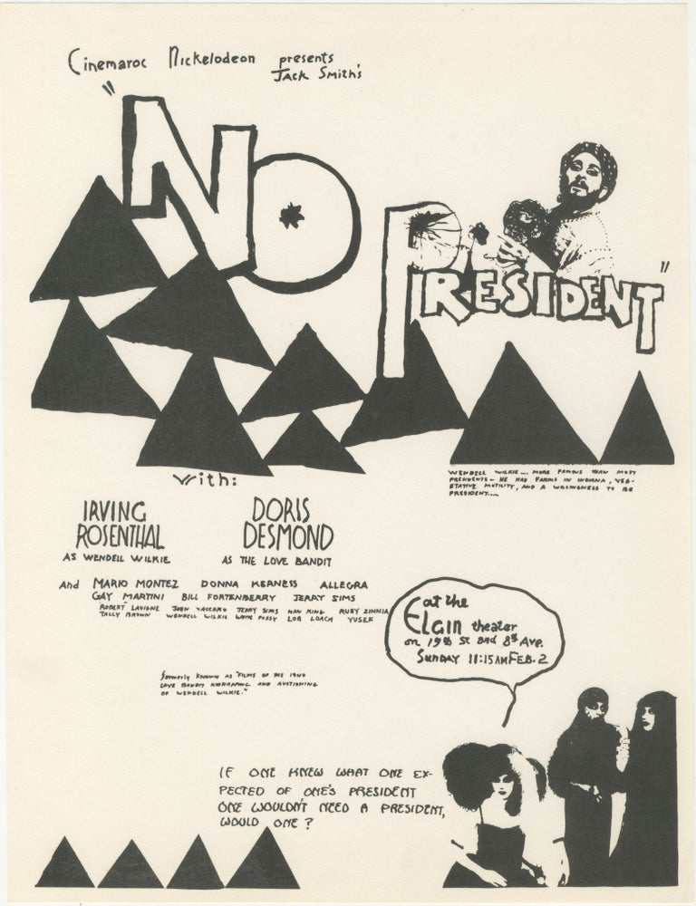 Item #6986 Cinemaroc Nickelodeon presents Jack Smith&rsquo;s &ldquo;No President&rdquo;