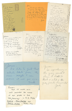 Item #7010 Nine Manuscript Letters from Jack Smith to Jonas Mekas. Jack Smith