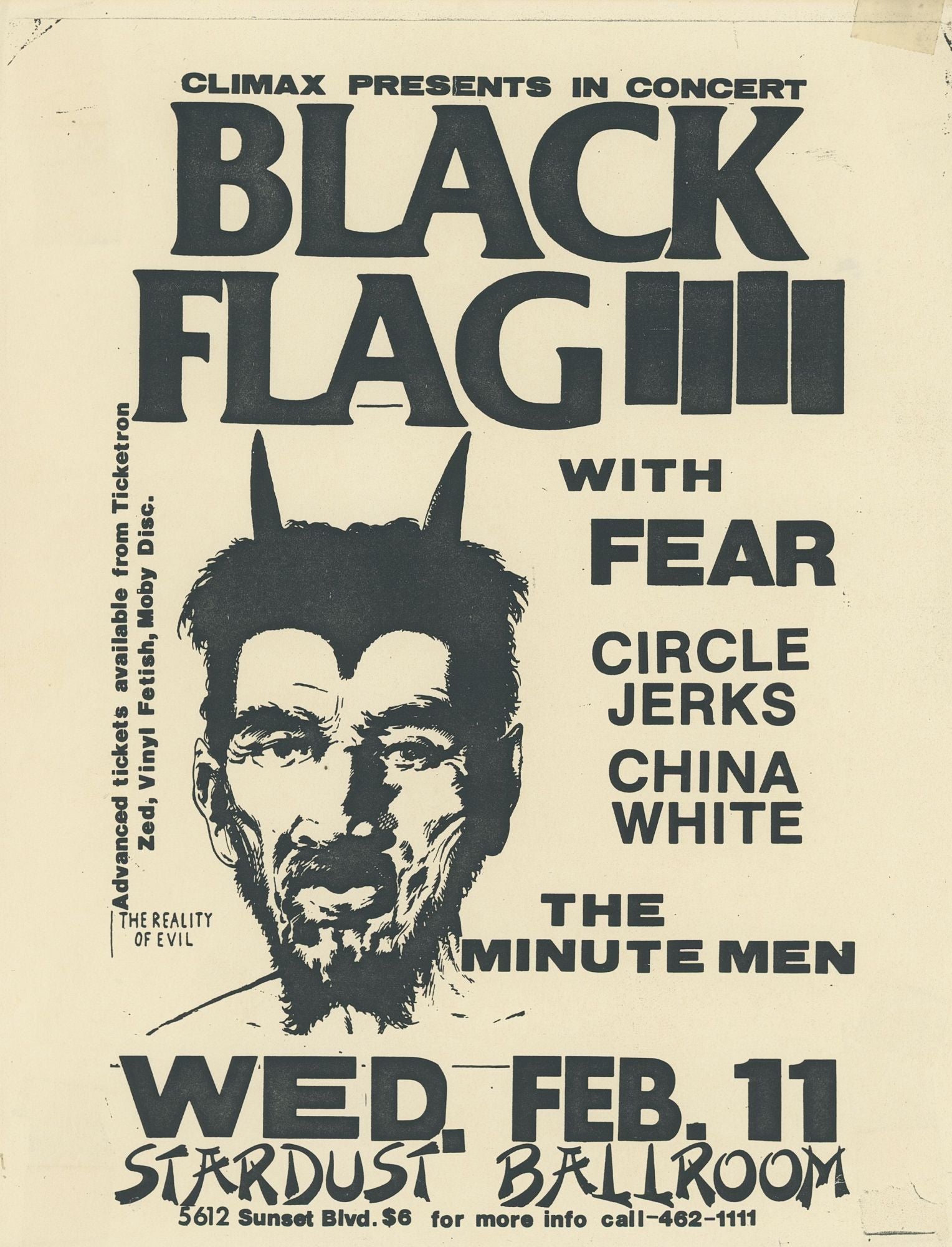 Black Flag with Fear, Circle Jerks, China White, and the Minute