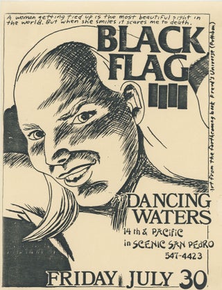 Item #7043 Black Flag at Dancing Waters in San Pedro, California. Raymond Pettibon