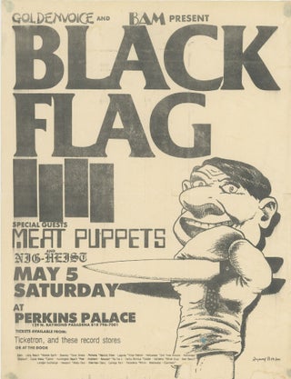 Item #7051 Black Flag with Meat Puppets and Nig-Heist at Perkin’s Palace. Raymond Pettibon