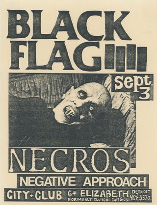 Item #7055 Black Flag, Necros, and Negative Approach at City Club in Detroit. Larissa Strickland