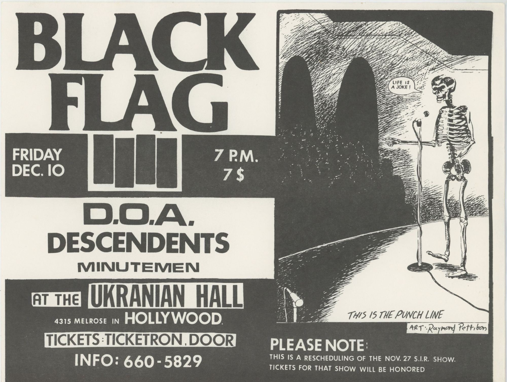 Black Flag, D.O.A., Descendents, and the Minutemen at the Ukranian