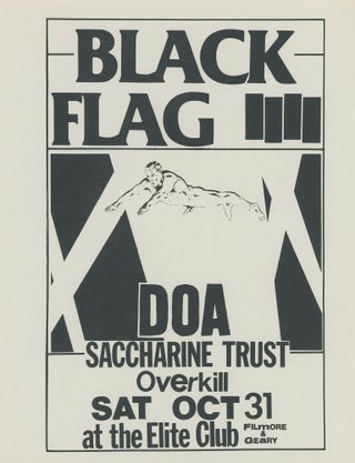 Item #7063 Black Flag, DOA, Saccharine Trust, and Overkill at the Elite Club. Raymond Pettibon