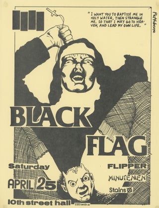Item #7064 Black Flag at 10th Street Hall. Raymond Pettibon