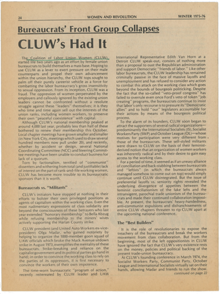 Women and Revolution: Journal of the Women&rsquo;s Commission of the Spartacist League No. 10 Winter 1975&ndash;76