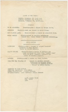 Item #7193 Dance At The Bridge: Trisha Brown, Sally Gross, Elizabeth Keen, Carolee Schneemann,...