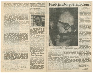 Allen Ginsberg in The Vanguard, Portland State College Student Press