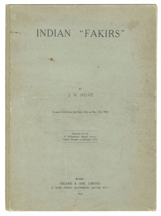 Item #7494 Indian &ldquo;Fakirs&rdquo;. J H. Hunt