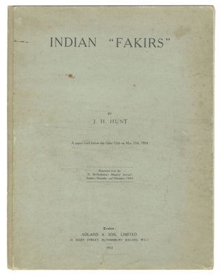Item #7494 Indian “Fakirs”. J H. Hunt