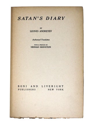 Item #7615 Satan’s Diary. Leonid Andreyev