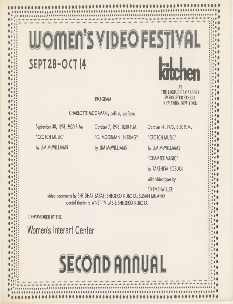 Item #7851 Second Annual Women&rsquo;s Video Festival