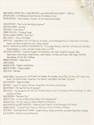15th Annual Avant Garde Festival of New York program