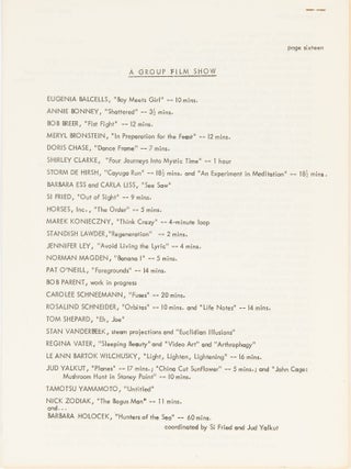 15th Annual Avant Garde Festival of New York program