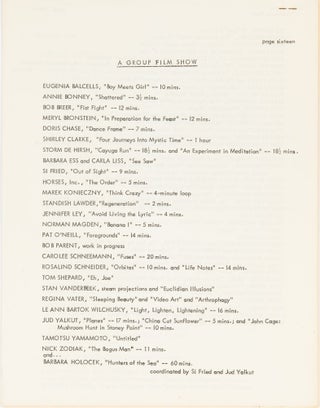 15th Annual Avant Garde Festival of New York program